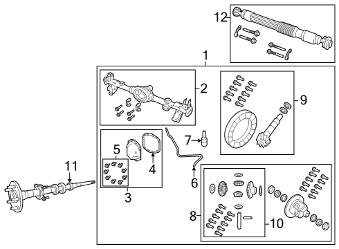 2022 Jeep Gladiator Axle Housing - Rear Diagram 1