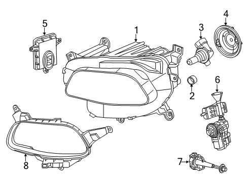 Headlamp Diagram for 68102857AI