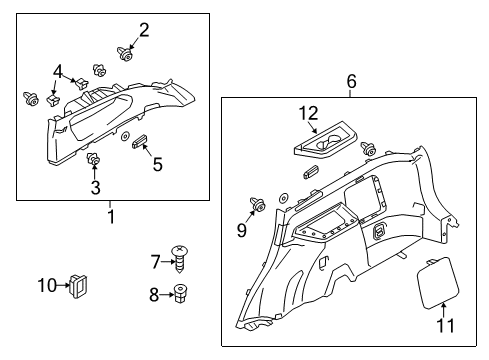 Clip-Rear Seat Belt Diagram for MR655317