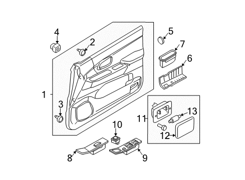 BOX/BIN-Front Door Trim Diagram for MR748394
