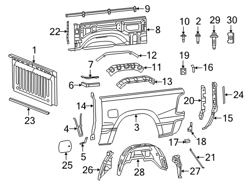 2023 Ram 1500 Front & Side Panels Diagram 4