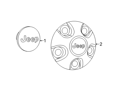 2023 Jeep Wrangler Wheel Covers & Trim Diagram