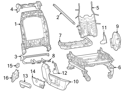 2022 Ram 3500 Passenger Seat Components Diagram 2