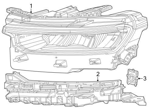 2024 Jeep Grand Cherokee L Headlamp Components Diagram 1