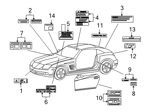 Label-Tire Pressure Diagram for 5183595AA