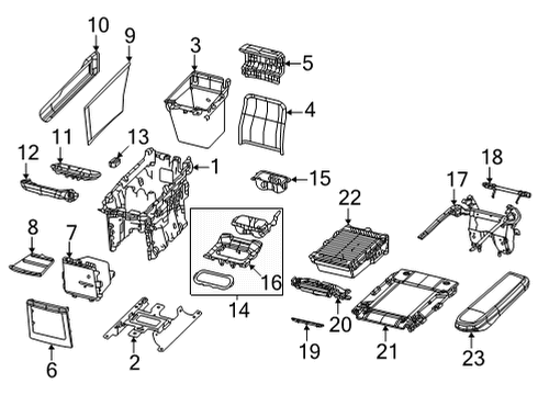 2022 Jeep Grand Wagoneer Front Console, Rear Console Diagram 6