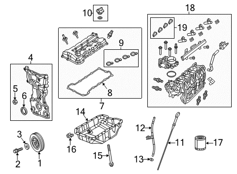 2021 Ram ProMaster City Engine Parts, Mounts, Cylinder Head & Valves, Camshaft & Timing, Variable Valve Timing, Oil Cooler, Oil Pan, Balance Shafts, Crankshaft & Bearings, Pistons, Rings & Bearings Diagram 1