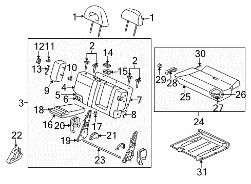 Knob-2ND Seat RECLINING ADJUSTER Diagram for MR610564