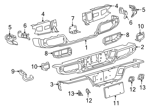 2022 Jeep Gladiator Bumper & Components - Rear Diagram 1
