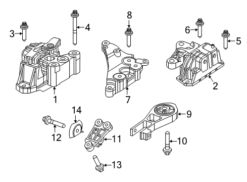 2022 Ram ProMaster City Engine & Trans Mounting Diagram