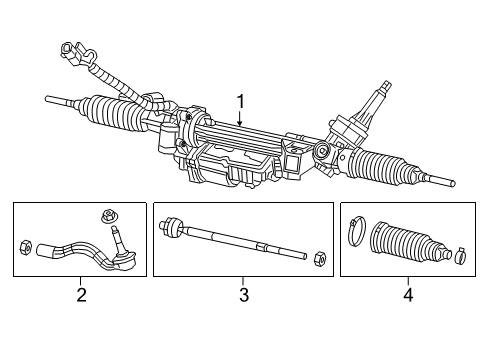2023 Dodge Durango Steering Column & Wheel, Steering Gear & Linkage, Shaft & Internal Components, Shroud, Switches & Levers Diagram 1