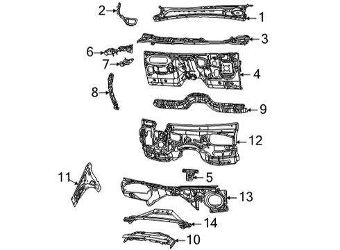 2024 Jeep Grand Cherokee L PANEL-DASH Diagram for 68473913AF