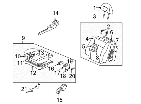 Knob-Front Seat RECLINING ADJUSTER Diagram for MR600710