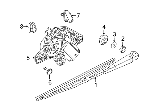 2022 Ram ProMaster City Rear Wiper Components Diagram
