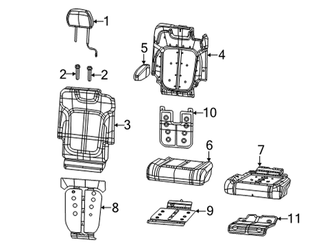 2022 Jeep Grand Cherokee L Second Row Seats Diagram 3