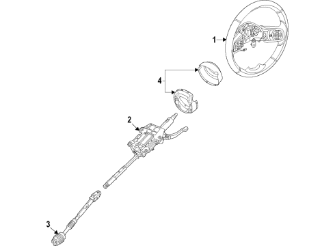 2023 Jeep Wrangler Steering Column & Wheel, Steering Gear & Linkage Diagram 1