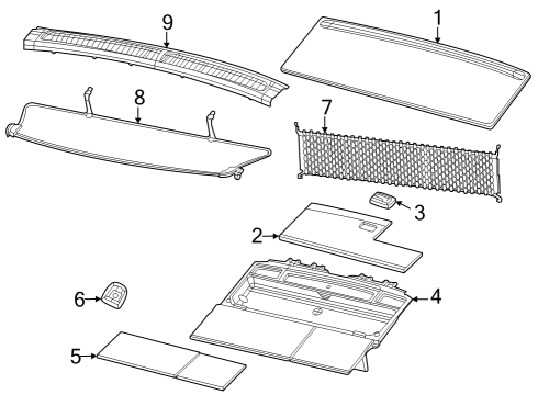 2023 Jeep Wagoneer L Net-Cargo Diagram for 68347074AB