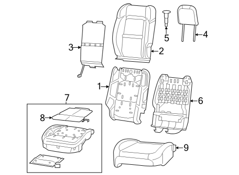 2024 Jeep Wrangler Driver Seat Components Diagram 2