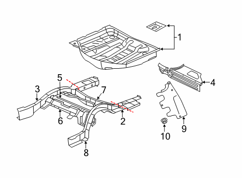 2022 Dodge Charger Rear Floor & Rails Diagram