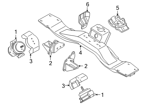 Bracket-CROSSMEMBER Engine Mounting Diagram for MR510128