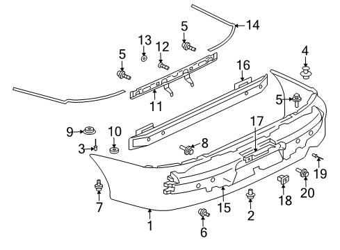 REINFMNT-Rear Bumper Diagram for MN169769