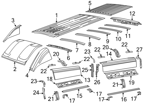 2022 Ram ProMaster 3500 Roof & Components Diagram 4