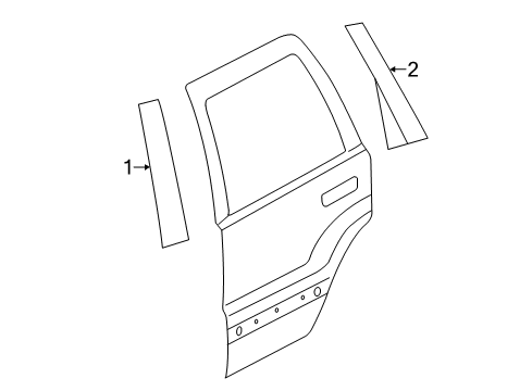 2022 Dodge Durango Exterior Trim - Rear Door Diagram