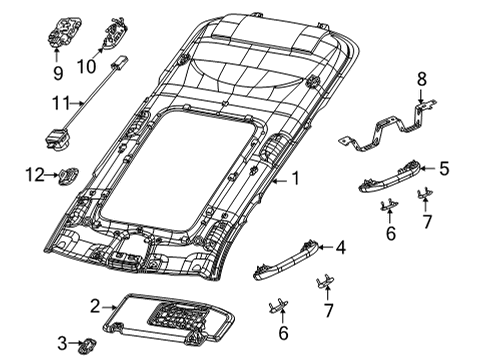 2022 Jeep Grand Cherokee L Interior Trim - Roof Diagram 1