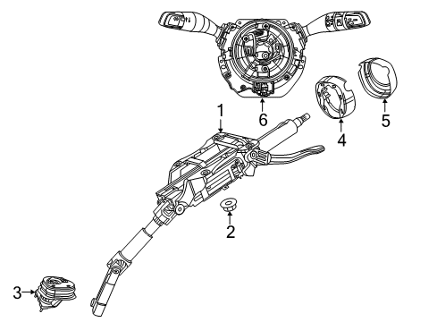 2022 Chrysler Voyager Steering Column & Wheel, Steering Gear & Linkage, Shroud, Switches & Levers Diagram 3