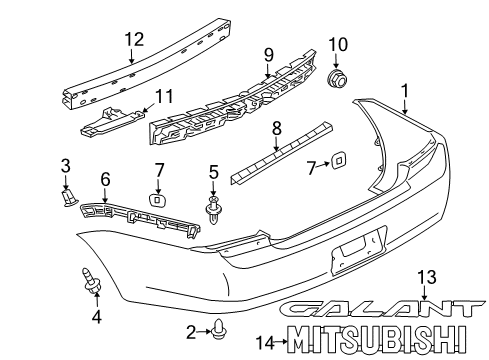 Plate-Rear Bumper Diagram for MR982661