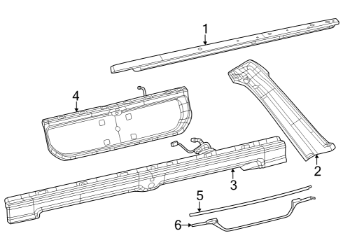 2023 Jeep Grand Wagoneer L Exterior Trim - Lift Gate Diagram 1