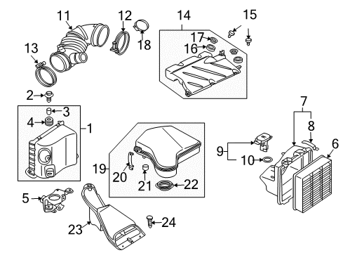 Hose-Air Cleaner To Throttle Bod Diagram for MN135260