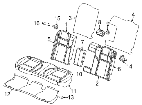 2022 Dodge Challenger Rear Seat Components Diagram 1