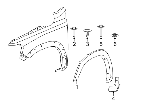 2022 Ram 3500 Exterior Trim - Fender Diagram