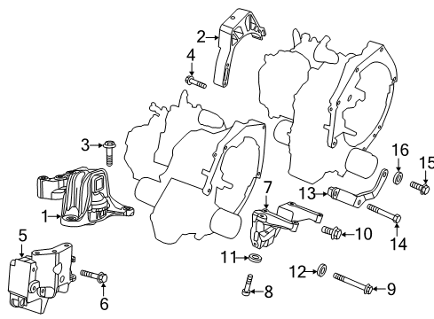 Bracket-Engine Mount Diagram for 68073108AC
