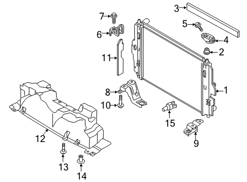 Bracket-Radiator Diagram for 68313850AA