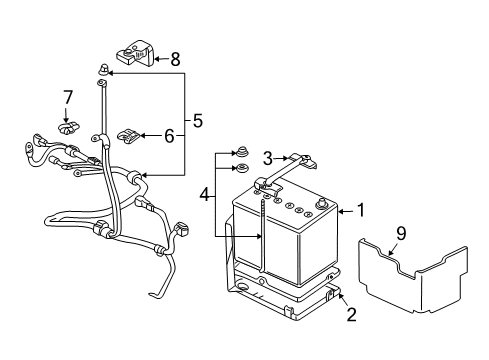 Cap-Battery Terminal Diagram for MR969153