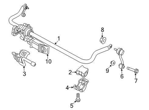 2023 Jeep Gladiator Stabilizer Bar & Components - Front Diagram 1