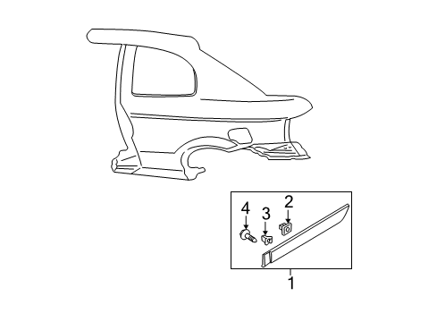 MOULDING-MOULDING Assembly-Quarter W/LINE LH Diagram for 8774125700