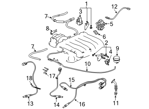 Engine Control Oxygen Sensor Diagram for MN158670