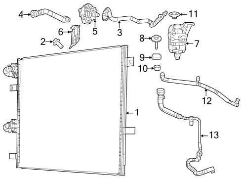 2023 Jeep Grand Wagoneer L Radiator & Components Diagram 1
