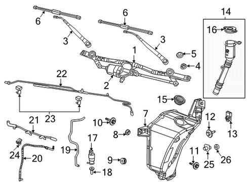 2024 Jeep Wrangler Wiper & Washer Components Diagram 3