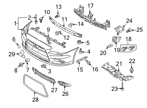 Reinforce-Front Bumper Diagram for 6400A832