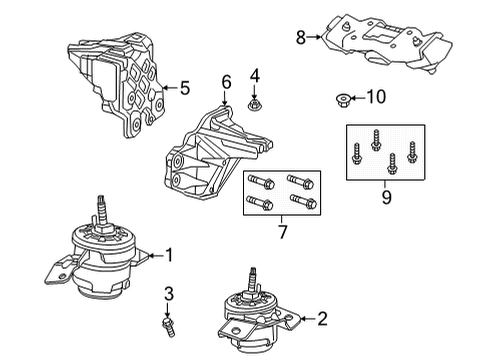2022 Jeep Wrangler Engine & Trans Mounting Diagram 3