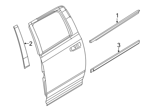 2022 Ram 2500 Exterior Trim - Rear Door Diagram