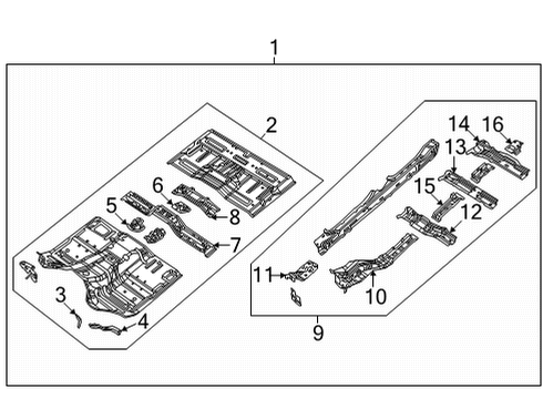 2024 Jeep Wagoneer L CROSSMEMB-REAR FLOOR Diagram for 68493792AB