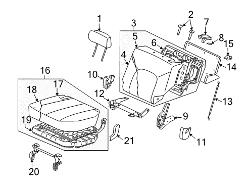 Cover-Rear Seat Cushion Diagram for MR966361XA