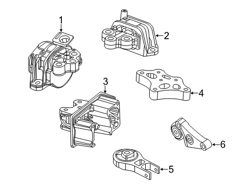 ISOLATOR-Engine Mount Diagram for 68236044AA