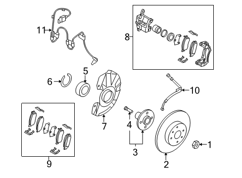 Sensor-Abs Front Wheel LH Diagram for 956701G000