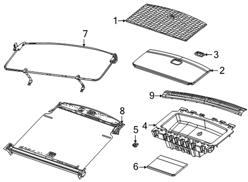 2022 Jeep Grand Cherokee L Interior Trim - Rear Body Diagram